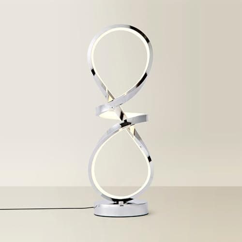 Image of ValueLights | Infinity Matte Grey Swirl Integrated LED Table Lamp | Table Lamp, Home Décor & Improvement Essential