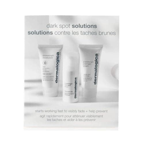 Image of Dermalogica Dark Spot Solutions Kit - Fades & Prevents Dark Spots, PowerBright Dark Spot Serum 10ml, PowerBright Moisturiser SPF50 11ml, PowerBright Overnight Cream 14ml, for All Skin Types