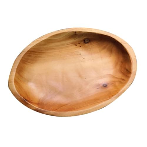 Image of Veemoon Fruit Tray Serving Platter Wood with Smooth Polishing, Practical Oval Khaki Wooden for Birthday Party Or Living Room Tabletop Use