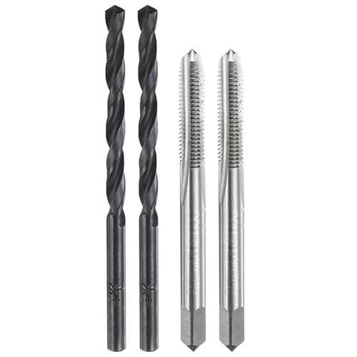 Image of sourcing map Tap and Drill Bit Set, 2pcs M5 x 0.8 Metric Straight Flute Thread Screw Taps & 2pcs 4.2mm Twist Drill Bits, Uncoated/Black Oxide HSS-6542 Tapping Threading Tool Kit