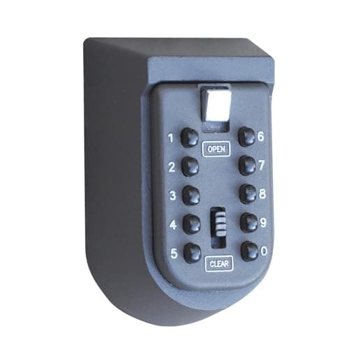 Image of Aidapt Weather Resistant Secure Push Button Combination Wall Mount Safe Lock For Keys Supplied With Fixings for Elderly, Carers, Holiday Lets, Air BNB