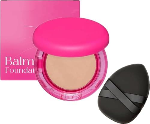 Image of Peptide Bounce Balm Foundation with Brush, Medium Buildable Coverage Powder Make Up for Mature Skin, Natural Age Defying Powder for Older Women, Foundation Full Coverage for All Skin Types(Natural)
