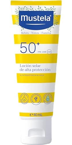 Image of Mustela - Very High Sun Protection Spray - Sunscreen SPF 50 with Avocado Perseose and vitamin E - Water and Sand Resistant Body Lotion - for Babies, Children and Adult Skins – 40ml