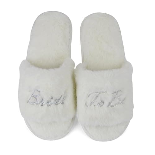Image of A2Z Women Fluffy Slipper Faux Fur Open Toe Furry Fur House - SLPR LDS AZ31920 White 7/8 UK