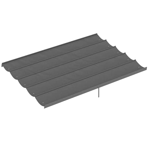 Image of Outsunny Retractable Pergola Shade Cover, 3.5 x 2.6 m Replacement Canopy Fabric for 4 x 3 m Pergola Frame, Gazebo Retractable Roof Only, Light Grey