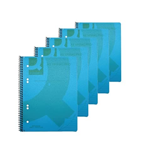 Image of Q-Connect Spiral Bound Polypropylene Notebook 160 Pages A5 Blue (5 Pack) KF10034