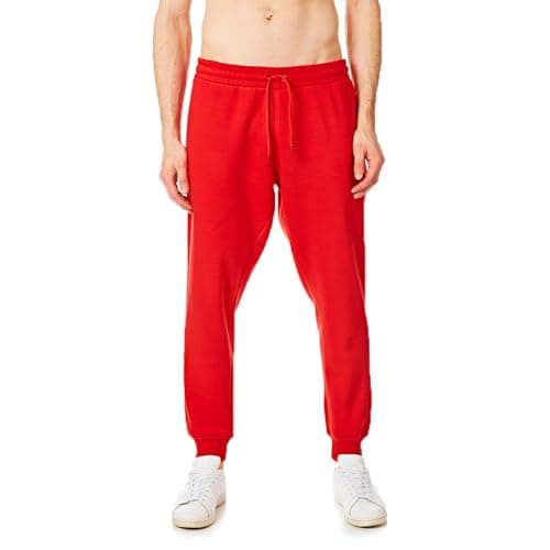 Image of RIPT Men’s Fleece Joggers with Drawstring Waist Cuffed Tracksuit Bottoms with Pockets Soft Touch Sweatpants for Gym & Loungewear (Red, M)