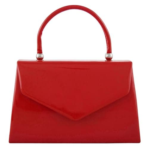 Image of fi9® BNWT Retro Tote Patent Leather Bridal Wedding Evening Handbag Party Purse Clutch Shoulder Hand Bag (Red)