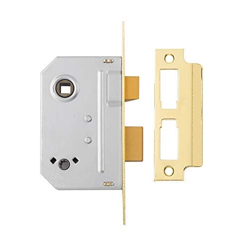Image of Yale Locks PM236PB25 Bathroom 2 Lever Sash Lock 67mm 2.5-inch - Polished Brass Finish