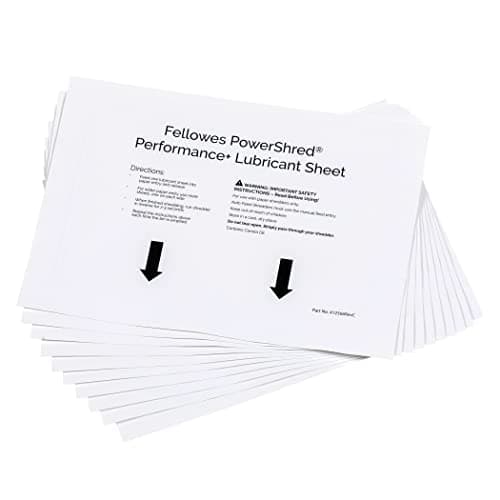 Image of Fellowes 10 Paper Shredder Oil Lubricant Sheets – Powershred Performance+ Easy To Use Shredder Oil Sheets - White