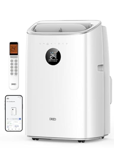 Image of DREO 7500 BTU Portable Air Conditioner, 3-in-1 Cool/Fan/Dry Quiet AC Unit for Bedroom/Office, Smart App/Voice/Remote Control, Drainage-Free, Universal Window Kit, 2.5L/H Dehumidification, AC318S