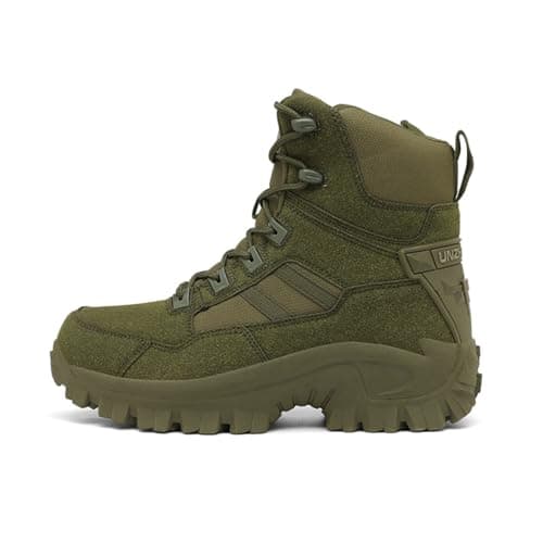 Image of Xuanke Military Boots men's trekking & hiking footwear Commando Outdoor Desert Combat Boo ts Shoes Safety breathable Lightweight Camping Waterproof(8 UK,Green)