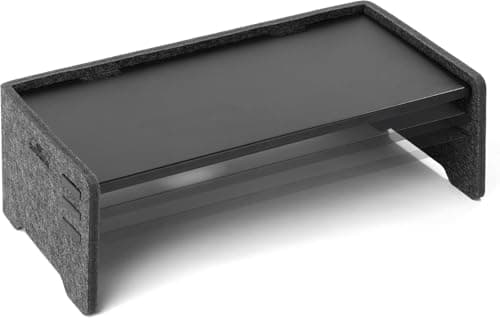 Image of Durable Premium Felt Monitor and Laptop Stand - Height-Adjustable Shelf - Made of 60 Percent Recycled PET Felt - Grey
