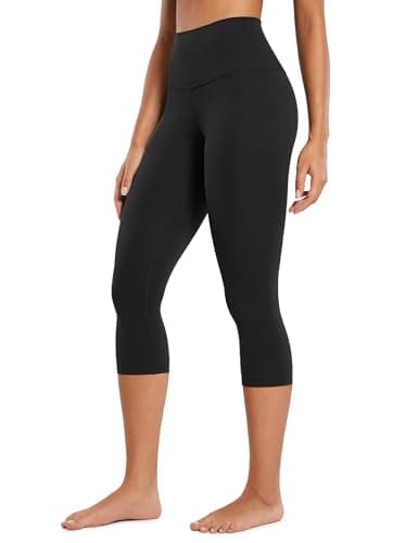 Image of CRZ YOGA Butterluxe 19'' High Waisted Capri Workout Leggings for Women - Lounge Leggings Buttery Soft Yoga Pants Black 12