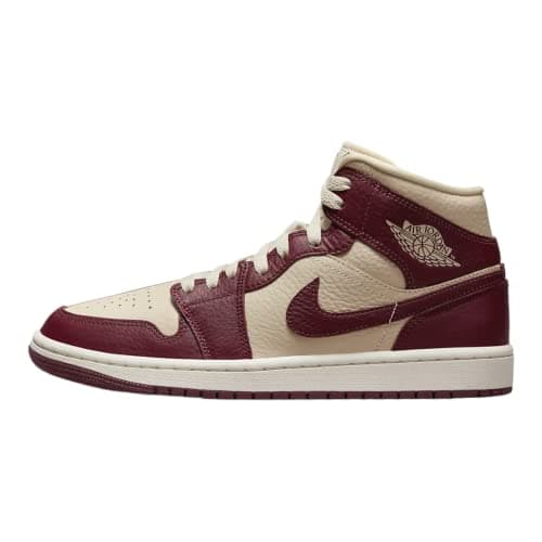 Image of Jordan Womens WMNS Air Jordan 1 MID SE DO6699 200, Beach/Cherrywood Red-sail, 5.5 UK