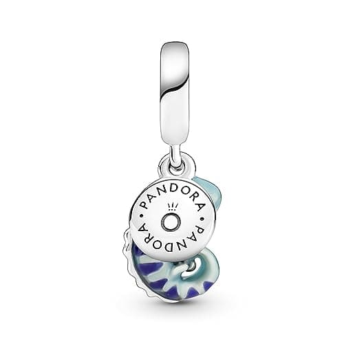 Image of Pandora Moments Chameleon sterling silver dangle with color changing light teal to dark teal, violet to pink enamel