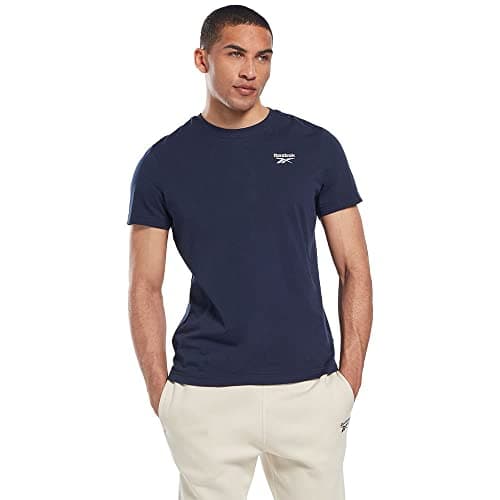 Image of Reebok Men's Identity Left Chest Logo T Shirt, Vector Navy, XS UK