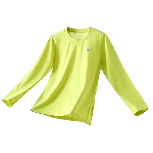 Image of InfiniZer Boys and Girls Rash Vest Long Sleeve UV Swim Top UPF 50+ Sun Protection Kids Swimming Top Swimwear 8-13 Years (UK, Age, 5 Years, 6 Years, Regular, Green)
