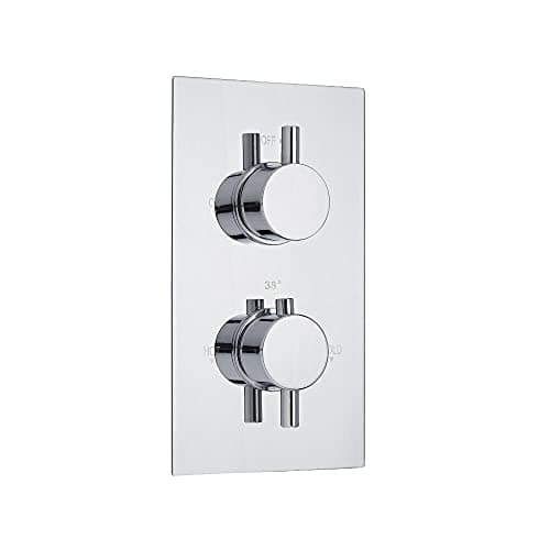 Image of Milano Mirage 2 Outlet Twin Diverter Thermostatic Concealed Mixer Shower Valve - Chrome