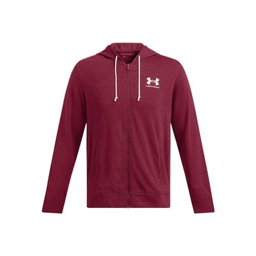 Image of Under Armour Men's Rival Terry Full Zip Pullover Sweater, (625) Cardinal/Onyx White, M