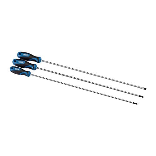 Image of Draper 32603 450mm Extra Long Reach Soft Grip Screwdriver Set (3 Piece)