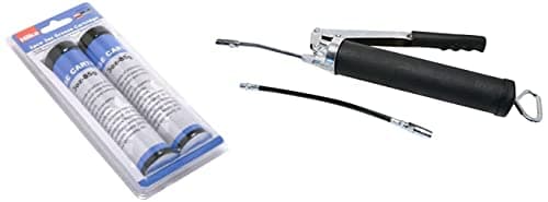 Image of Hilka 84800400 Manual Grease Gun 500 cc Capacity, Silver/Blue, 500cc & 84802003 3oz Grease Gun Cartridge Set