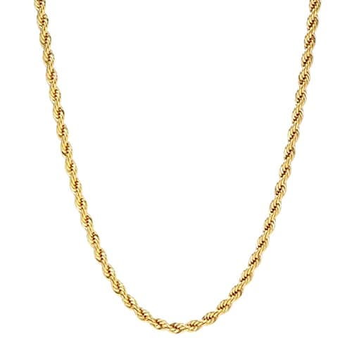 Image of Source 20 inch 18ct Gold plated 2mm thick Braided Rope Chain Necklace