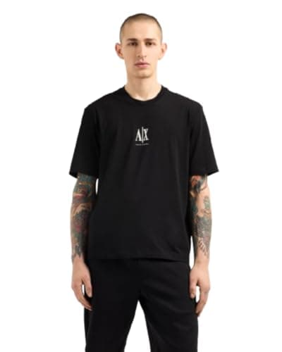 Image of Armani Exchange Men's Icon Project, Embroidered Logo, T-Shirt, Black, L