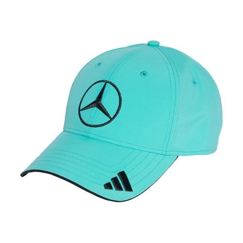 Image of adidas Unisex Mercedes - AMG Petronas Formula ONE Team Driver Cap, semi Mint Rush/Black, One Size Fits Most