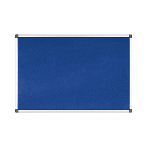 Image of Bi-Office Notice Board Maya, Blue Felt, Aluminium Frame, 90 x 60 cm