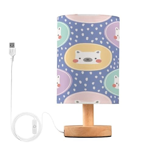 Image of Sevdomey White Polar Bear Bedside Table Lamp with USB Port, No Bulb Needed, Warm LED Light for Bedroom, Living Room, Office - Bedside Table Lamp for Reading, Study, Decor