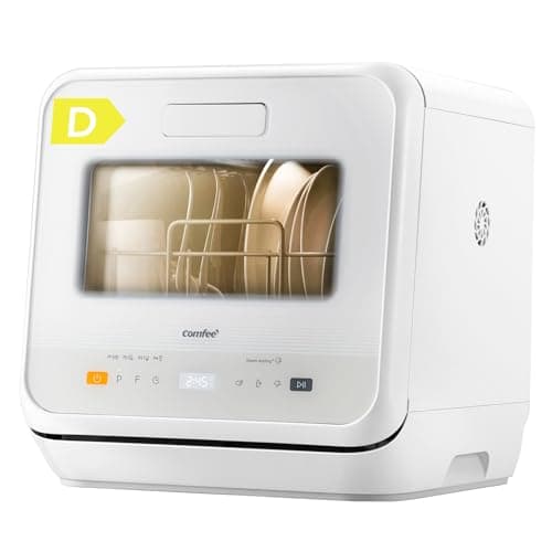 Image of COMFEE‘ Table Top Dishwasher, Mini Countertop Dishwasher with 6+3 Programs, Steam Wash, Baby Care & Fruit Wash, No plumbing, Delay Start, 72H Storage, Perfect for Singles or Couples