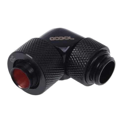 Image of Alphacool 17075 13/10 compression fitting 90° revolvable G1/4 - Deep Black