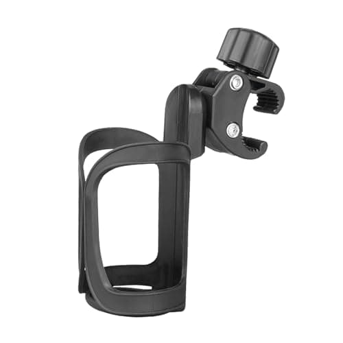 Image of Grapelet 1X Stroller Cup Holder,Universal Pram Bicycle Pushchair Cup Holder, 360 Degree Rotation ABS Adjustable Drink Coffee Bottle Organizer Accommodate for Baby Bottles, Bike and Beverage Bottles