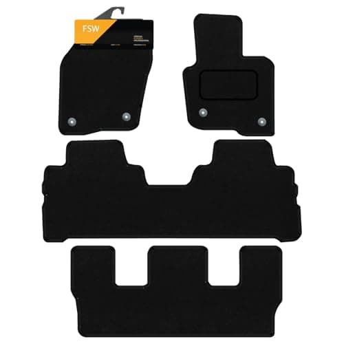 Image of FSW - Compatible with Ford Galaxy 2015-2023 Tailored Car Floor Mats and Carpets - Black Carpet - Non Slip - Granulated Backing - 4 Pc Set - Car Floor Mat Only - Black Trimming