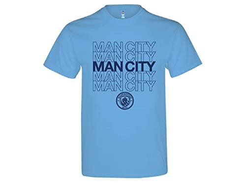 Image of Source Lab Limited Manchester City Logo T Shirt Sky Blue Adults (L)