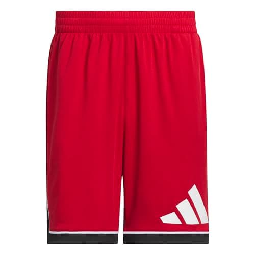 Image of adidas Men's Basketball Badge of Sport Short, Team Power red/Black, M 7 inch