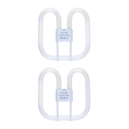 Image of B4U GR8 2 Pin 16W Bathroom Light Bulb, CFL Fluorescent Light Tubes 16W, 2D Flat Butterfly Bulb for Flush Ceiling Light, Warm White 3500K