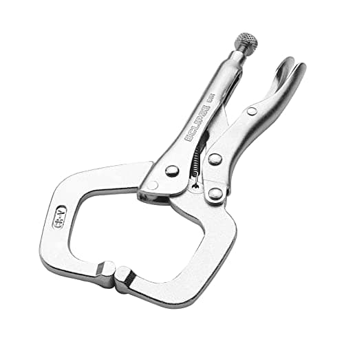Image of Eclipse Professional Tools E6R Locking C-Clamp Regular Tips 150mm (6"), Silver