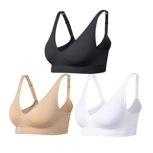 Image of Comfyin Wireless Bras for Women Non Wired Seamless Bras with Removable Pads 3 Pack