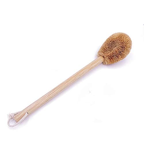 Image of Natural Coconut Fibre Toilet Brush - Environmentally Friendly Wood Handle with Cotton Lanyard