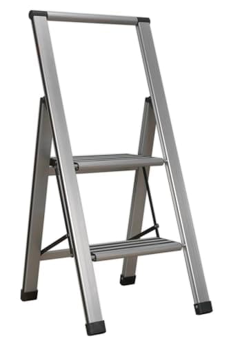 Image of Sealey APSL2 Aluminium Professional Folding Step Ladder 2-Step 150kg Capacity