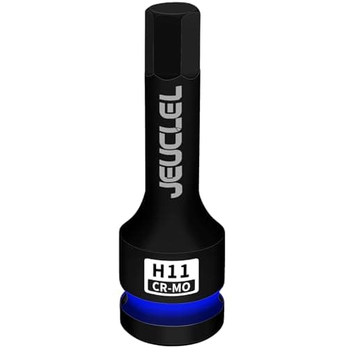Image of JEUCLEL 11mm Hex Impact Bit Socket, H11 1/2-Inch Impact Drive Allen Socket, Cr-Mo Steel Lengthen Hex Screwdriver Adapter for Electric Ratchet Wrenches Fastening Screws
