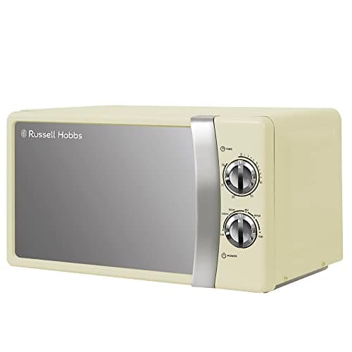 Image of Russell Hobbs RHMM701C 17L 700w Cream Solo Manual Microwave with 5 Power Levels, Ringer & Timer, Defrost Setting, Easy Clean