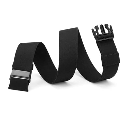 Image of HeiTao 1 Pcs Unisex Elastic Stretch Work Belt,Quick Release Plastic Buckle,Metal Free Buckle, Adjustable Nylon Fabric Sports Belt for daily wear and Outdoor Sports(Black,110 x 3 x 0.2 cm)
