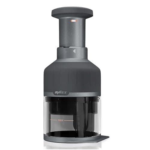 Image of Zyliss Zick Zick 3 Manual Food Chopper, Manual Vegetable Slicer and Dicer with Stainless Steel Blade, for Veg, Onions, Nuts, Herbs and More