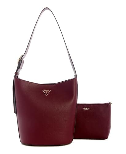Image of GUESS Women's Meridian Ii Bucket, Shoulder Bag, Wine, One Size
