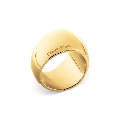 Image of Calvin Klein Women's MODERN PURITY Collection Ring In Stainless Steel with Yellow Gold Plating - 35000834C