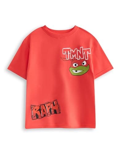 Image of Teenage Mutant Ninja Turtles Raph Red Short Sleeve Graphic Tee | TMNT Boys T-Shirt | Crew Neck Cartoon Top | Casual Wear for Kids | Raphael Character Apparel | Turtles Merch - 3-4 Years