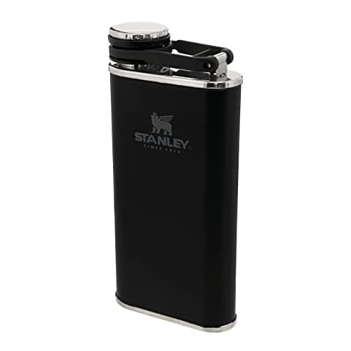 Image of Stanley Classic Wide Mouth Hip Flask 0.23L - Large Opening for Easy Filling & Pouring - BPA-Free - Leakproof - Stainless Steel - for Whiskey Or Other Alcoholic Beverages - Matte Black